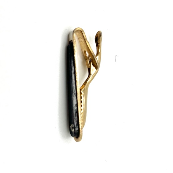 2 Vintage Unmarked Tie Clips; Black Onyx/1 Rhinestone and SWANK tie clip - Picture 12 of 15